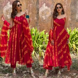 Gorgeous orange and yellow strip suit